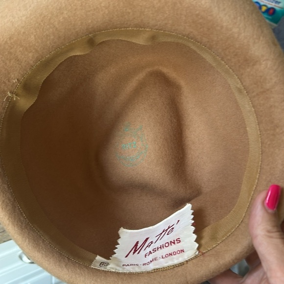Vintage Matte Fashions Paris-Rome-London Feathered Felt Fedora 22 - Picture 5 of 7